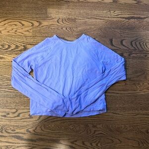 Athleta girl:  xxl Power up tee cropped, indigo/purple!
